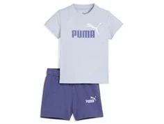 Blåviolet børnesæt med t-shirt og shorts med logo print fra Puma 686285 47 cool weather
